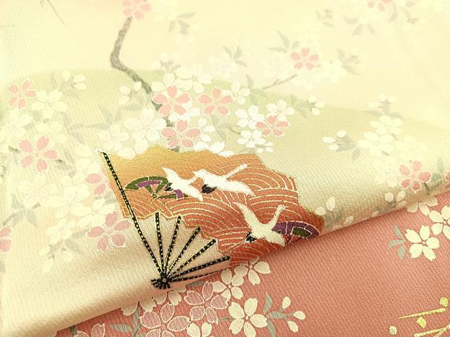 平和屋着物○訪問着 友禅 作家物 地紙草花文 正絹 逸品 CAAX0819vf