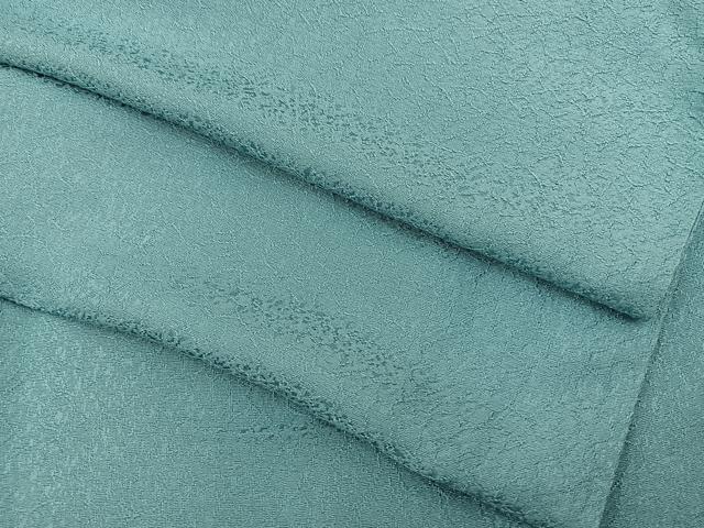 平和屋着物▽上質な色無地　単衣　草花地紋　浅縹色　正絹　逸品　BAAS9239ow