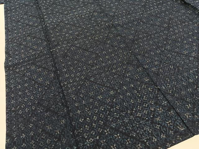 平和屋着物▽上質な紬 単衣 抽象文様 正絹 逸品 BAAT0205pk