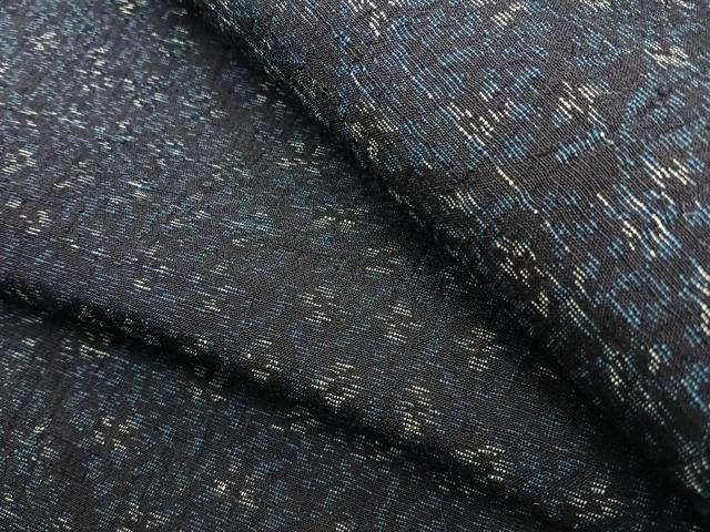 平和屋着物▽上質な紬　単衣　抽象文様　正絹　逸品　BAAT0205pk