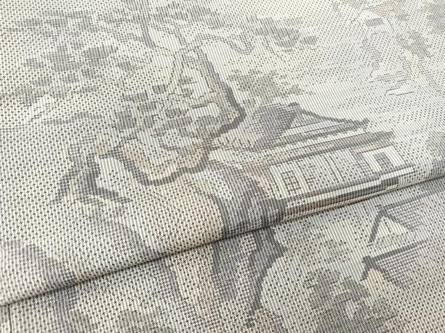 平和屋着物●本場大島紬　風景文　正絹　逸品　BAAT0830yc