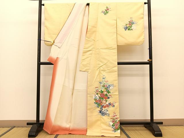 平和屋着物○上質な紬 風景秋草文 正絹 逸品 未使用 BAAT0911yc