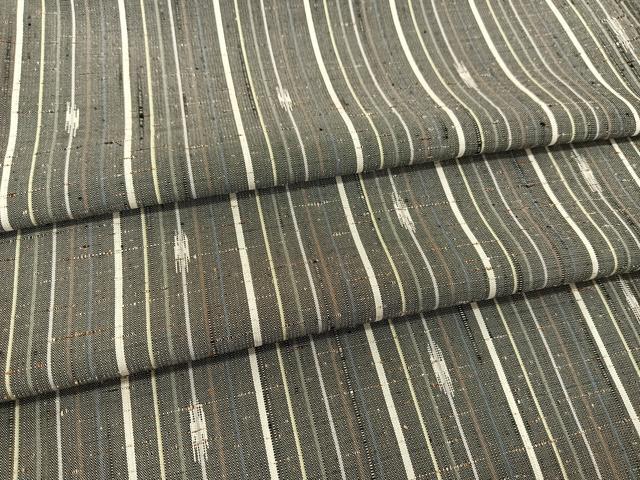 平和屋着物●ぜんまい紬　間道　正絹　逸品　BAAT0977yc