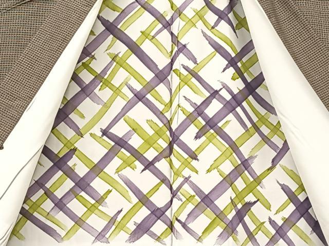 平和屋着物○男性 本場大島紬 アンサンブル 格子柄 さが美扱い キング