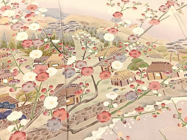 平和屋着物○本加賀友禅作家 宮本則子 訪問着 御所解風景松竹梅