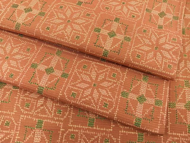 平和屋着物▽上質な紬　単衣　色紙重ね　正絹　逸品　BAAT1112hv