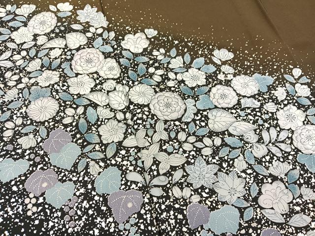 平和屋着物▽訪問着 単衣 辻が花 暈し染め 銀彩 洗える着物