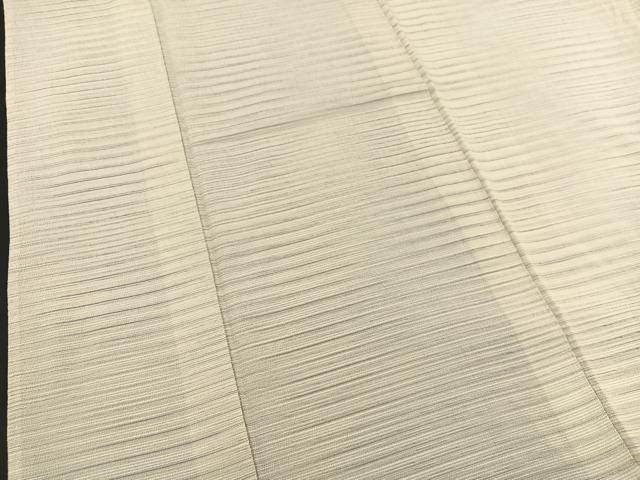 平和屋着物▽本塩沢　単衣　やまだ織　横段文　正絹　逸品　BAAT1155hv_3