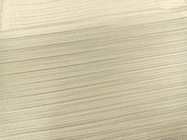 平和屋着物▽本塩沢　単衣　やまだ織　横段文　正絹　逸品　BAAT1155hv_4