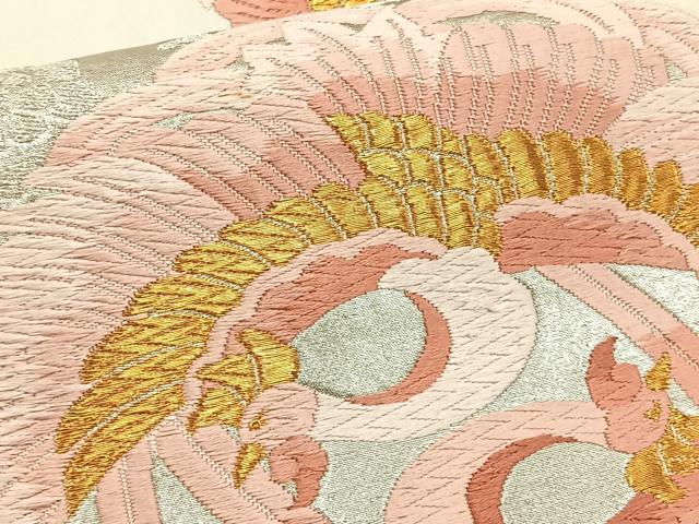 平和屋着物◎六通柄袋帯 唐織 向かい鳳凰文 金銀糸 正絹 逸品