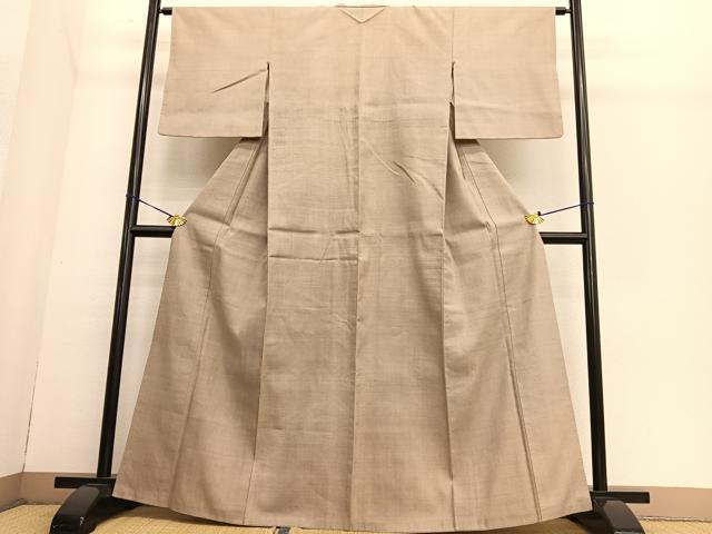 平和屋着物●結城紬　色無地　榛色　正絹　逸品　BAAT3189hv 平和屋着物○結城紬 色無地 榛色 正絹 逸品 BAAT3189hv