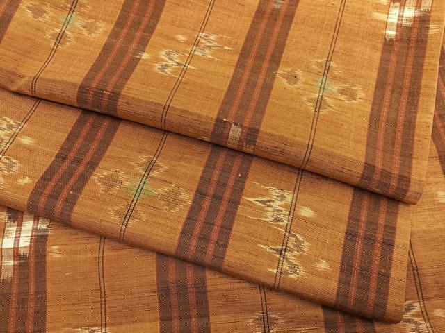 平和屋着物●本場琉球紬　琉球絣文様　正絹　逸品　BAAT3191hv