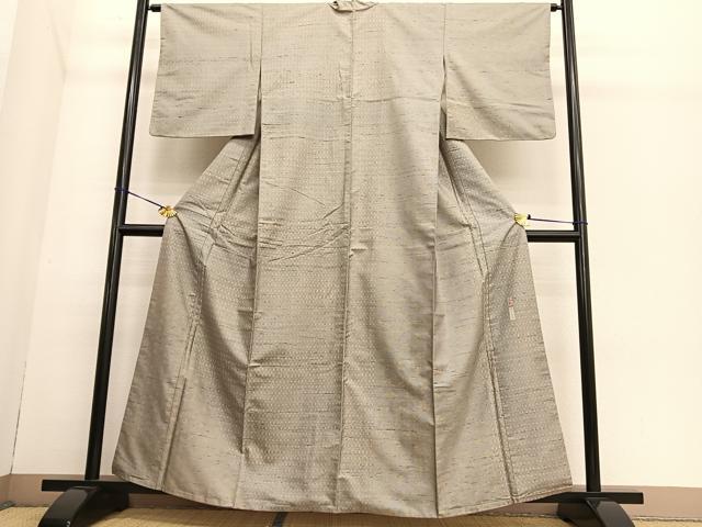 平和屋着物●二代目 川村久太郎　訪問着　牛首紬地　草葉樹林文　正絹　逸品　BAAT3194hv 平和屋着物○二代目 川村久太郎 訪問着 牛首紬地 草葉樹林文