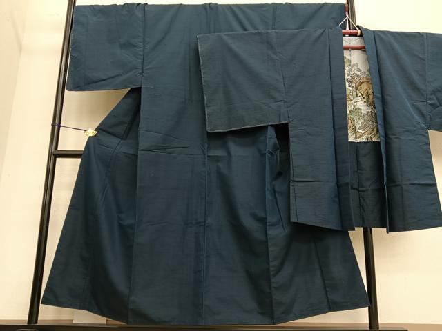 平和屋着物●男性　紬　アンサンブル　霞文　正絹　逸品　未使用　BAAT3200hv