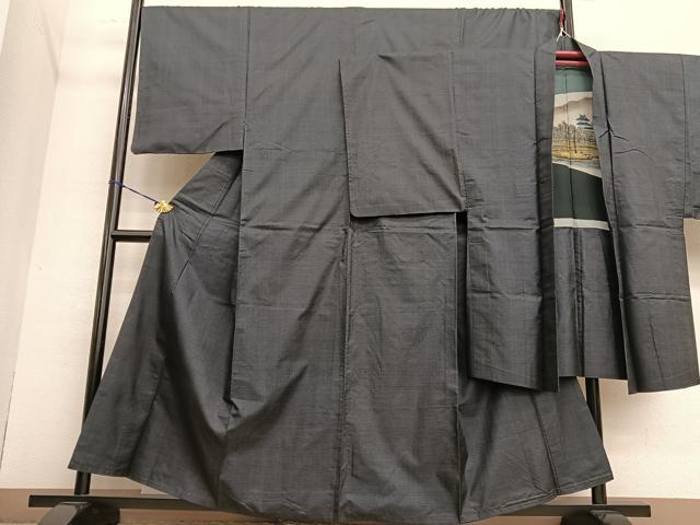 平和屋着物●男性　本場大島紬　アンサンブル　100亀甲　正絹　逸品　BAAT6611hv
