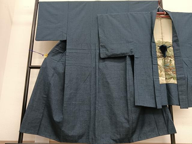 平和屋着物●男性　紬　アンサンブル　霞文　正絹　逸品　BAAT6651hv
