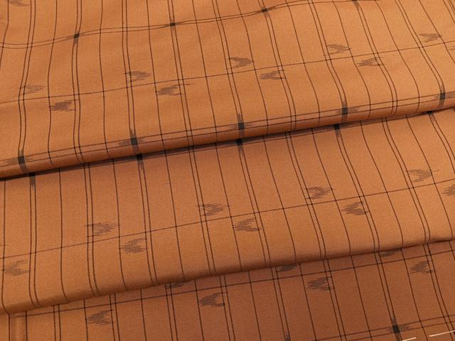 平和屋着物●上質な紬　格子柄　正絹　逸品　未使用　BAAT6663hv