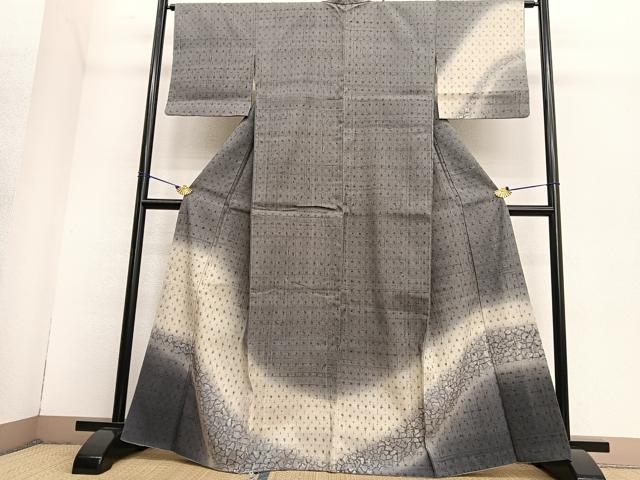 平和屋着物●訪問着　紬地　石畳文様　ますいわ屋扱い　正絹　逸品　BAAT6667hv