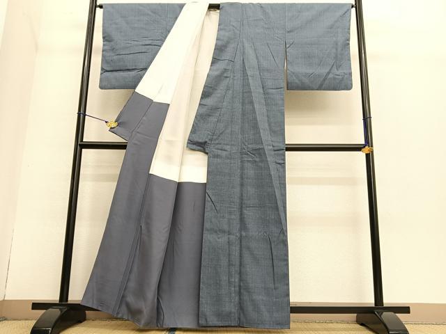 平和屋着物○本場結城紬 重要無形文化財 色無地 虹色 正絹 逸品