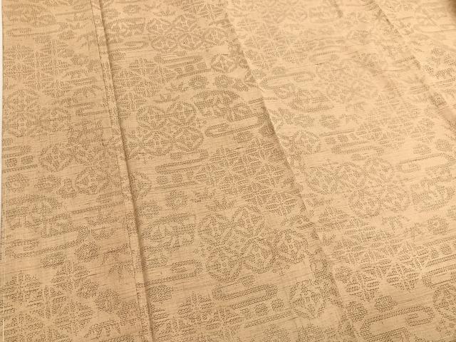 平和屋着物●結城紬　100亀甲　有職花文　正絹　逸品　未使用　BAAT6677hv