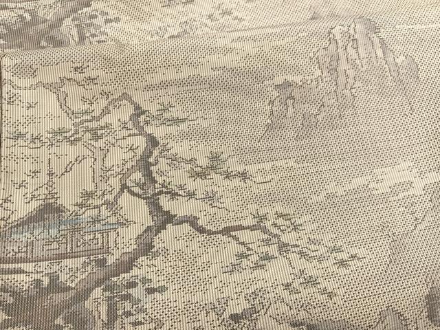 平和屋着物●本場大島紬　風景文　正絹　逸品　BAAT6697hv