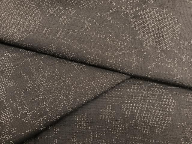 平和屋着物●結城紬　80亀甲　流水雪輪花文　正絹　逸品　BAAT6714hv