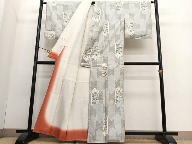 平和屋着物○本場大島紬 9マルキ 雲重ね風景文 正絹 逸品 CAAY8114gh