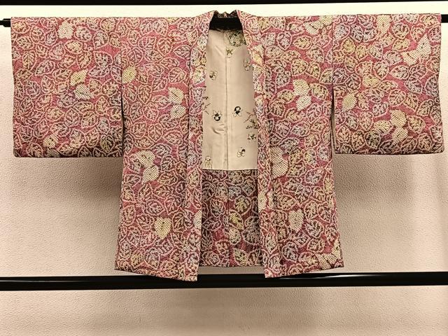 平和屋着物＃羽織　総絞り　葉尽くし　正絹　逸品　BAAT8995gt