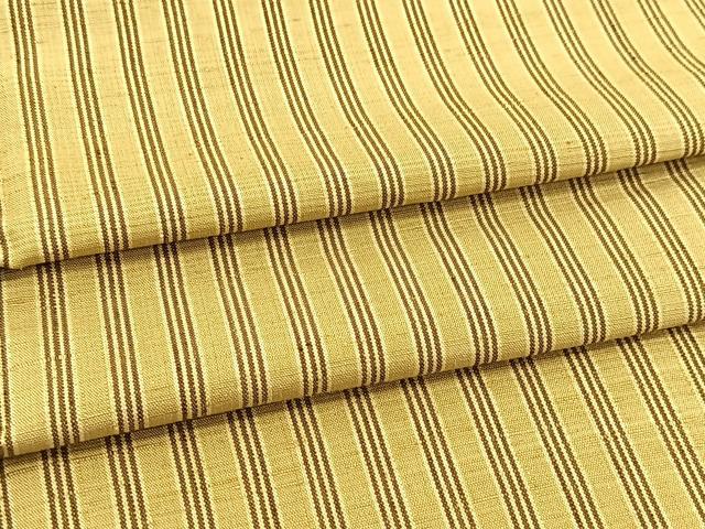 平和屋着物▽上質な紬　単衣　縞　正絹　逸品　BAAT9015yc