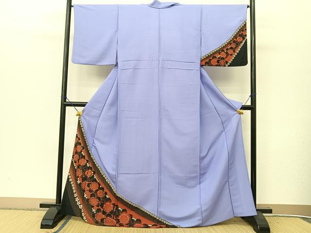 平和屋着物▽訪問着　単衣　桜流し　金彩　洗える着物　BAAT9124yc