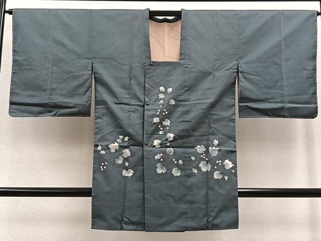 平和屋着物＃道行コート　本場染大島紬　ロング丈　蔦葛　正絹　逸品　未使用　BAAT9250gt