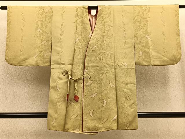 平和屋着物＃道中着 作家物 地紋起こし 舞葉文 正絹 逸品 BAAT9264gt