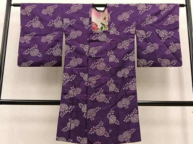 平和屋着物＃アンティーク　大正ロマン　道行コート　ロング丈　お召地　葵　正絹　逸品　BAAT9274gt