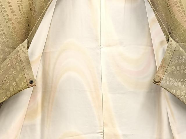 平和屋着物＃道行コート 斜線文 暈し染め ロング丈 正絹 逸品 CAAT5993id