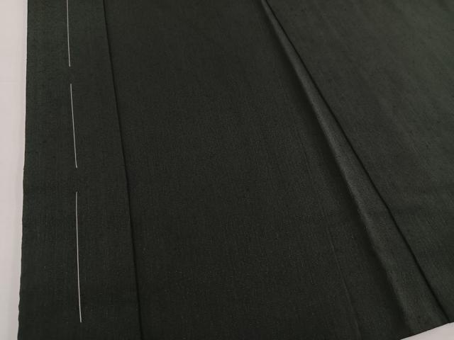 平和屋着物＃男性 長羽織 紬 錆鉄御納戸色 羽裏：竹雀 正絹 逸品 