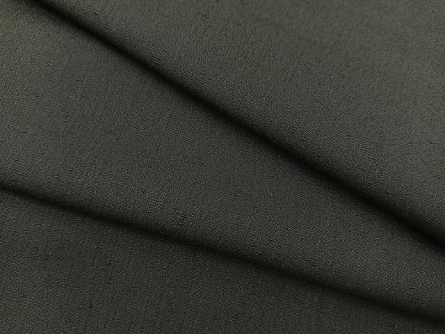 平和屋着物＃男性　長羽織　紬　錆鉄御納戸色　羽裏：竹雀　正絹　逸品　未使用　BAAU0033gt