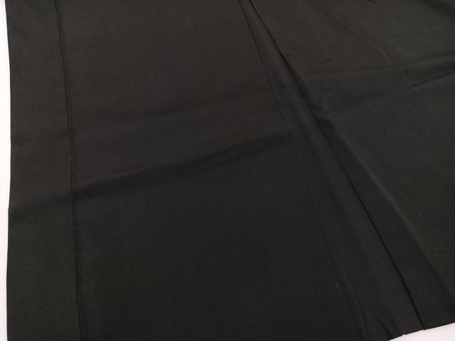 平和屋着物＃男性 長羽織 黒紋付 羽裏：人物文 正絹 逸品 BAAU0054