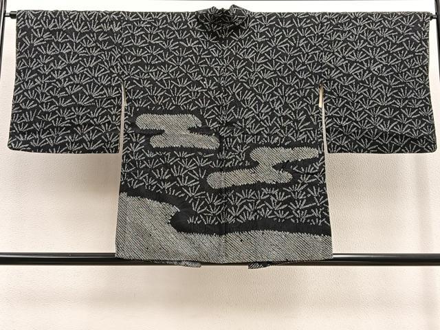 平和屋着物＃羽織　総絞り　エ霞文　黒地　正絹　逸品　BAAU0057gt