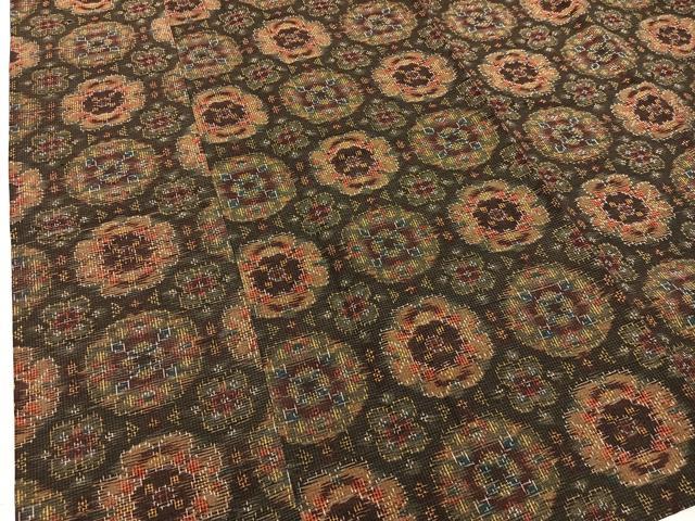 平和屋着物＃道中着 ロング丈 紬地 花尽くし 正絹 逸品 BAAU0058gt 羽織