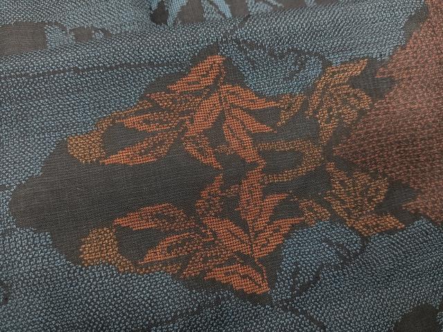 平和屋着物＃道中着 本場大島紬 単衣 ロング丈 9マルキ 雲取り桐