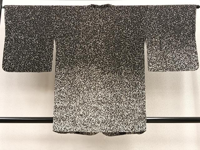 平和屋着物＃道行コート　作家・坂井洋　たたき染め　黒地　反端付き　正絹　逸品　未使用　BAAU0072gt 平和屋着物＃道行コート 作家・坂井洋 たたき染め 黒地 反端付き 正絹 逸品
