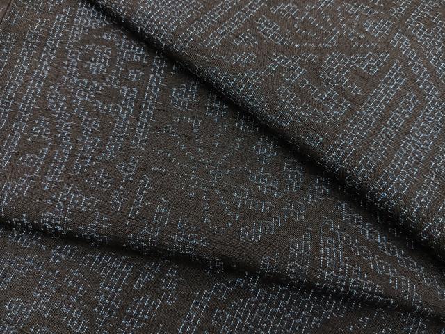 平和屋着物●結城紬　80亀甲　亀甲花文　正絹　逸品　BAAU0164gt