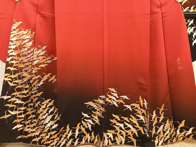 平和屋着物○金彩友禅 卓越技能者・名工・和田光正 振袖 飛鶴文