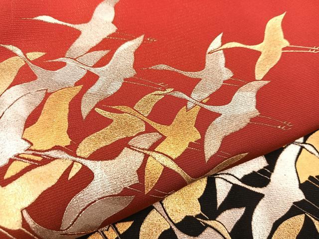 平和屋着物○金彩友禅 卓越技能者・名工・和田光正 振袖 飛鶴文