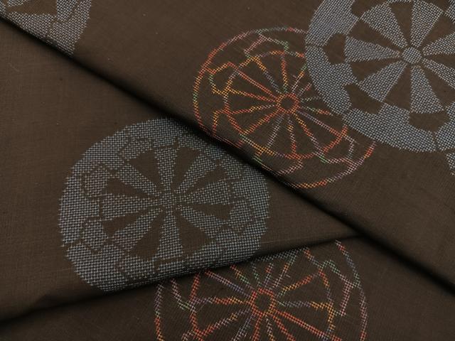 平和屋着物●本場大島紬　9マルキ　地空き　源氏車　正絹　逸品　BAAU0173gt