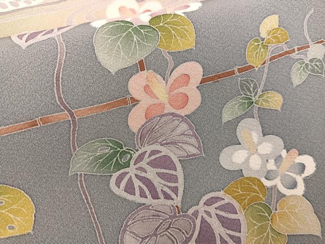 平和屋着物○訪問着 ロング丈 友禅 鴛鴦花文 蛍暈し 正絹