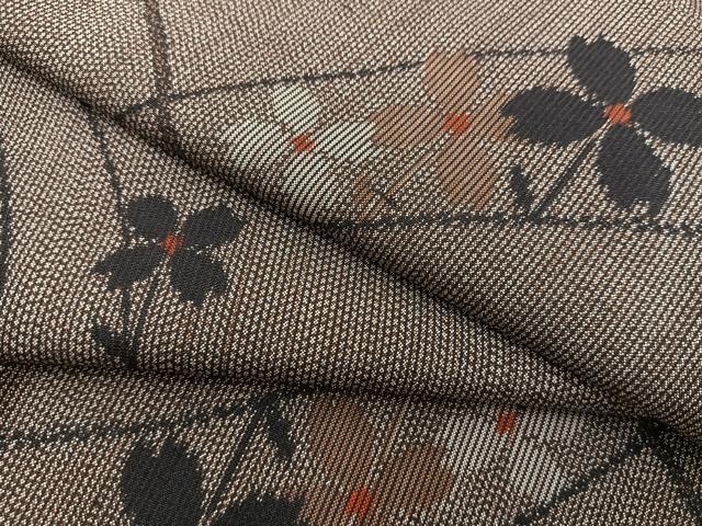 平和屋着物●上質な紬　花　正絹　逸品　BAAU0182gt