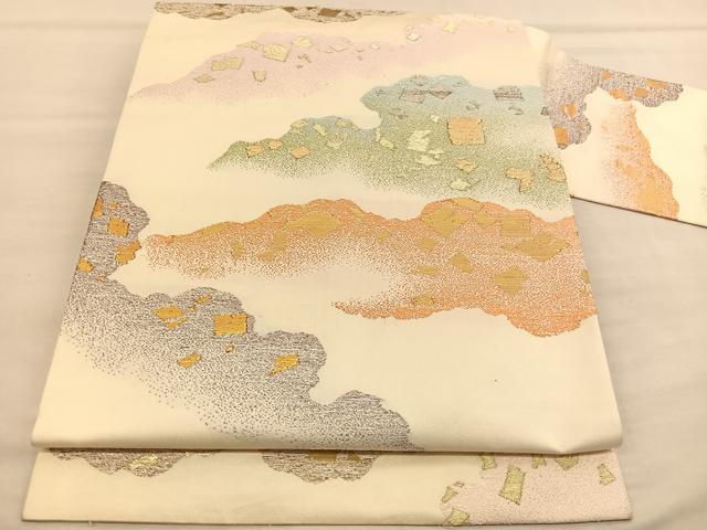 平和屋着物●龍村美術織物　たつむら　九寸名古屋帯　源氏仙雲錦　金糸　正絹　逸品　BAAU1853hv
