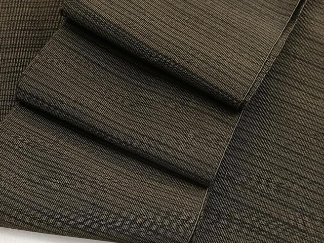 平和屋着物●男性　爪掻き本綴れ　角帯　縞　正絹　逸品　BAAU1858hv