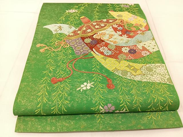 平和屋着物●西陣最高峰・北尾織物匠　六通柄袋帯　唐織　上龍華裳文　引箔　正絹　逸品　BAAU2134yc